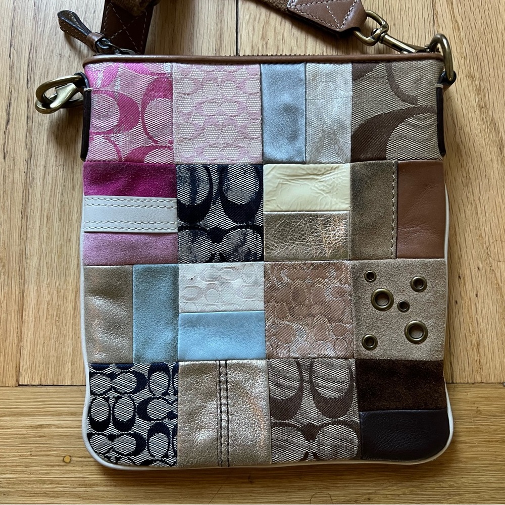 Coach Multicolor Patchwork Crossbody Handbag/Purs… - image 5